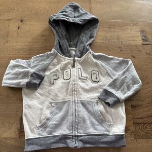 Polo by Ralph Lauren Kids Two-Tone Gray zipper Hoodie size 18 months